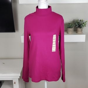 St. John's Bay Long Sleeve Mock Neck Top NWT